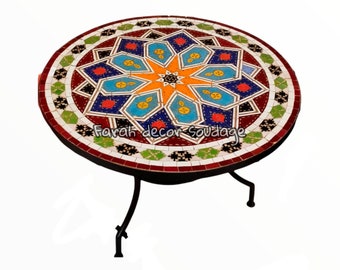Moroccan Mosaic Table | Bistro Table | Garden Table | Round Table | Mosaic Outdoor Table | Round Outdoor Table | Patio Table | Coffee Table