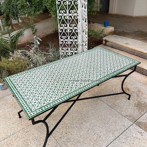 Moroccan Mosaic Table, rectangular Mosaic Table, Dinner table, Moroccan Outdoor / indoor mosaic dining table, Moroccan home decor
