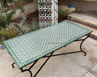 Moroccan Mosaic Table, rectangular Mosaic Table, Dinner table, Moroccan Outdoor / indoor mosaic dining table, Moroccan home decor