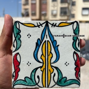 Fez Handmade tiles - Hand Painted Moroccan Tiles - Kitchen Tiles - Bathroom Tiles - Ceramic Accent Tiles .