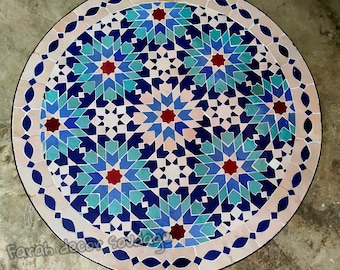 Moroccan Garden Mosaic table - Mosaic Table Art - Mid Century Mosaic Table - Handmade Mosaic Table For Outdoor & Indoor