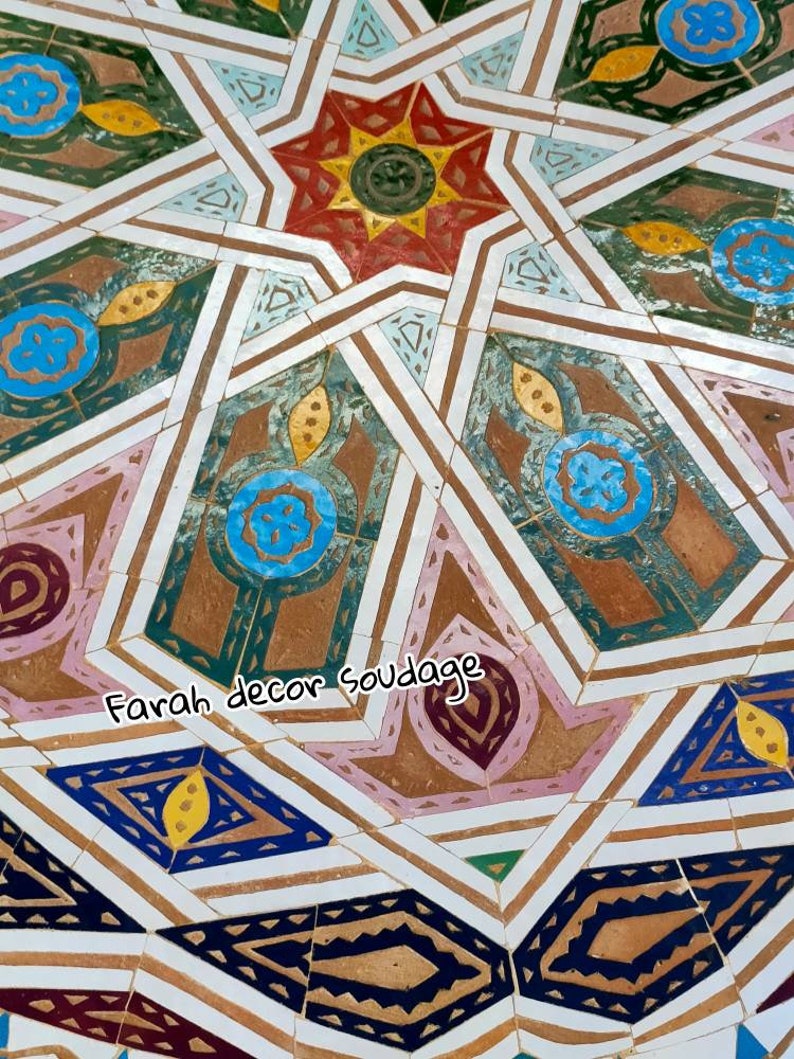 Moroccan Pink Mosaic Table Round Mosaic Table for Outdoor - Etsy