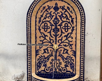 CUSTOM MOSAIC FOUNTAIN , Moroccan Mosaic Fountain , Wall mosaic fountain , Garden and Indoor fountain .