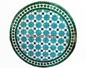 Round Moroccan Mosaic Table | Moroccan table made of mosaic | Handmade Moroccan mosaic table | Moroccan Intricately Designed Mosaic table