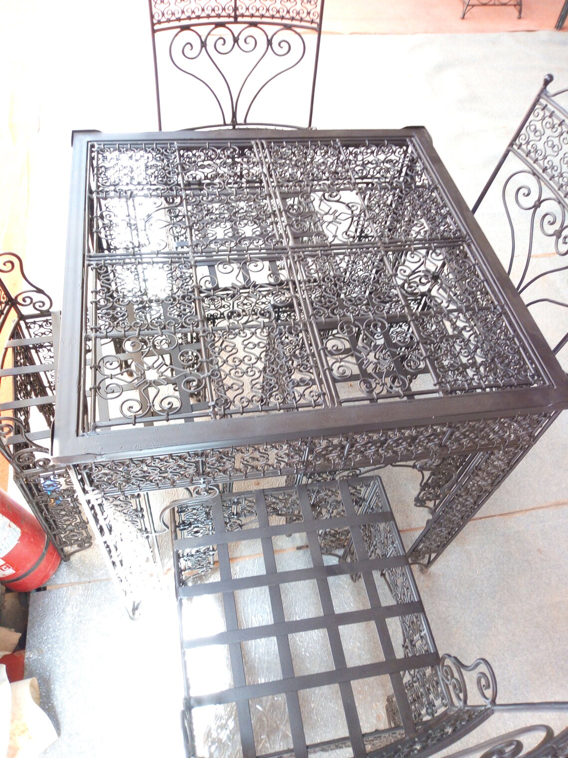 Wrought Iron Patio Furniture Garden table Chairs Wrought | Etsy