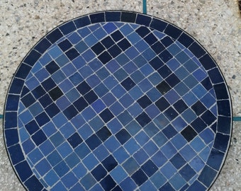 CUSTOMIZABLE Mosaic Table, Mid Century Blue Mosaic Table from Morocco, Handmade Coffee Table For Outdoor & Indoor living .