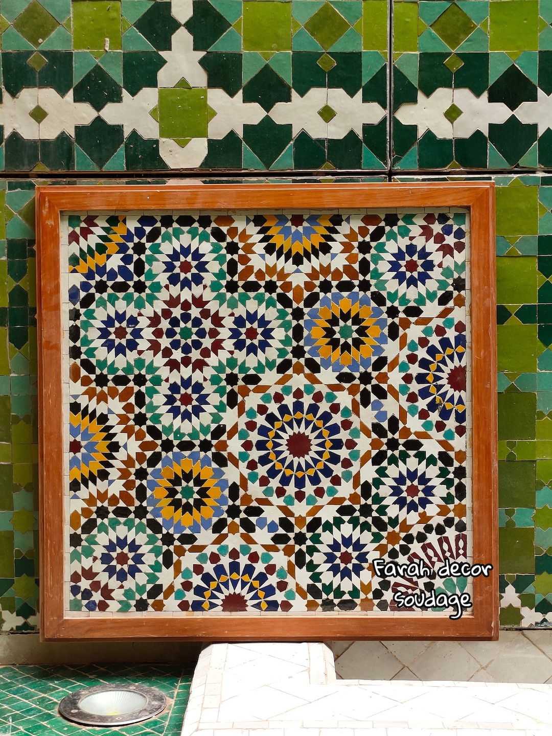 手作りのモロッコ ゼリジェ タイル アート - アルハンブラ モザイク 壁
