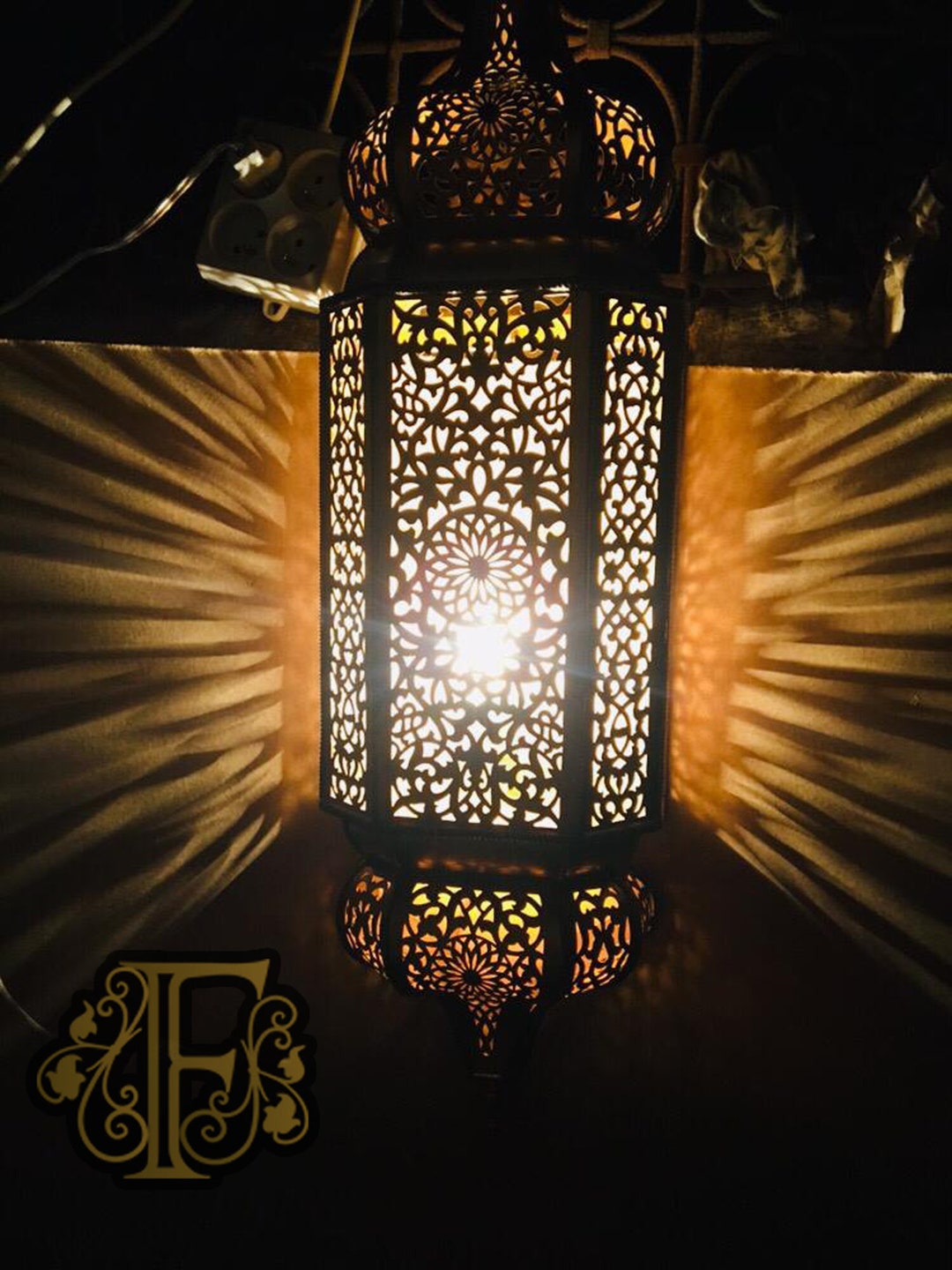 工芸品 Moroocan Wall Lump Homesake 40 watts Vintage Moroccan Wall Lamp, (Antique