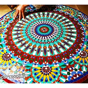 Mosaic Table - Moroccan Mosaic Table - Mosaic Table Art - Mid Century Tiles Table - Handmade Table Outdoor & Indoor .