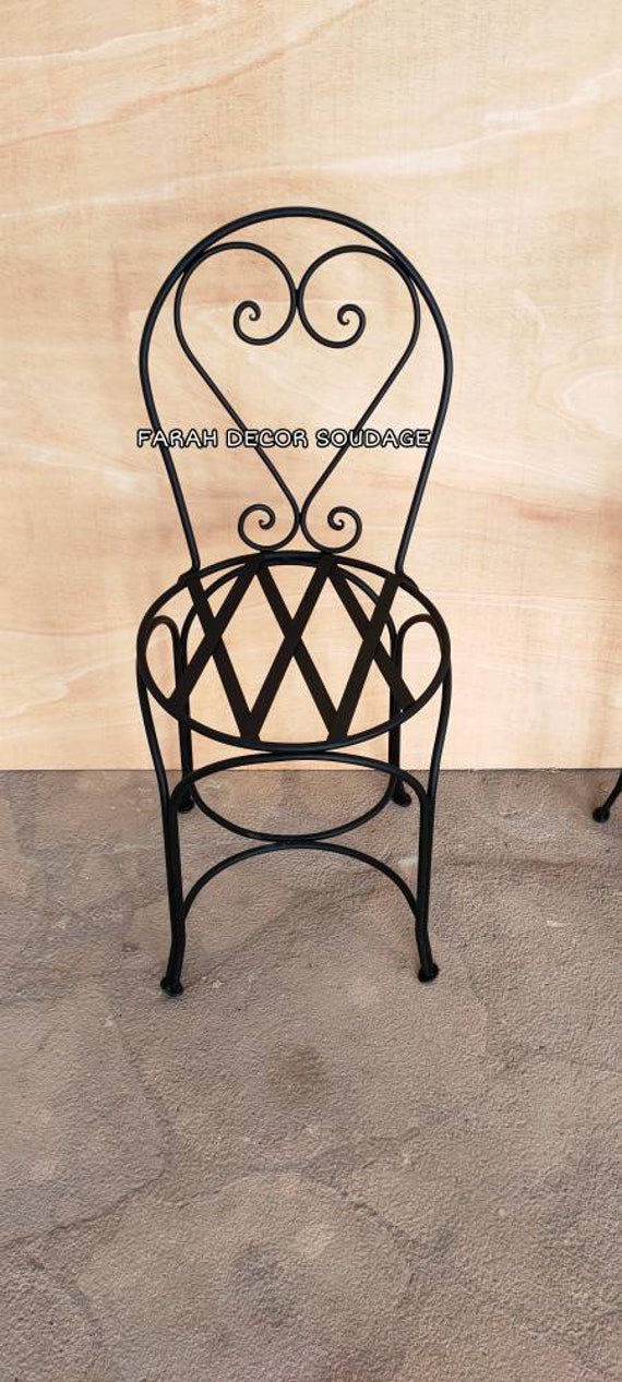 Black rod iron sale chairs