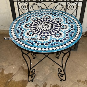 Handmade Moroccan Mosaic Bistro Table: Outdoor Coffee Table
