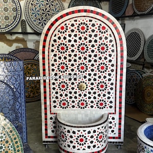 CUSTOM MOSAIC FOUNTAIN , Moroccan Mosaic Fountain , Wall mosaic fountain , Garden and Indoor fountain .