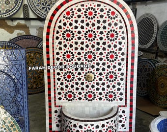 CUSTOM MOSAIC FOUNTAIN , Moroccan Mosaic Fountain , Wall mosaic fountain , Garden and Indoor fountain .