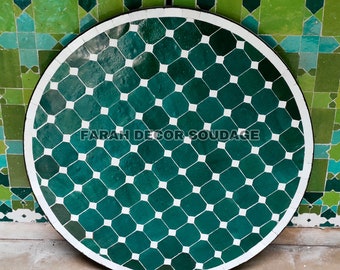 Moroccan  Mosaic Table Handmade , Handcrafted Round Moroccan Outdoor/ Indoor Mosaic , Mosaic Table, Multi-Color  , Moroccan decor