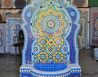 Garden fountain mosaic , Moroccan Mosaic Tile Fountain , Moroccan Mosaic Fountain, Garden and Indoor