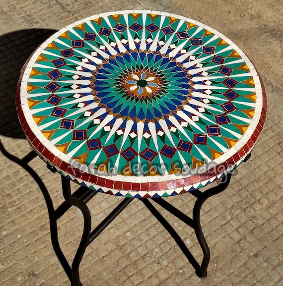 Handcrafted Round Moroccan Outdoor, Moroccan Outdoor Furniture Uk