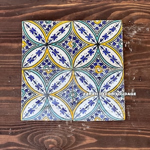 15 Tiles - Elevate Your Space with Moroccan Tile Ceramic 4x4" - Kitchen Tiles - Bathroom Tiles - Ceramic Accent Tiles .