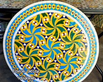 Moroccan Mosaic Table | Bistro Table | Garden Table | Round Table | Mosaic Outdoor Table | Round Outdoor Table | Patio Table | Coffee Table