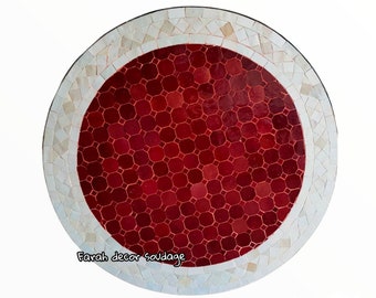 Moroccan  Mosaic Table Handmade , Handcrafted Round Moroccan Outdoor/ Indoor Mosaic , Mosaic Table, Multi-Color  , Moroccan decor