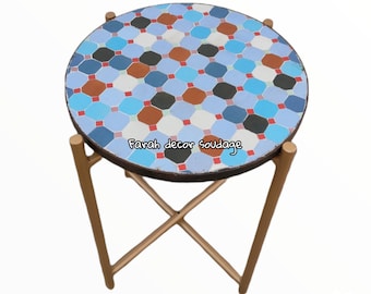 Moroccan Mosaic Table Handmade Outdoor Coffee Table - Complicated Mosaic Pattern multi-colored Table - Bistro Table GIFT