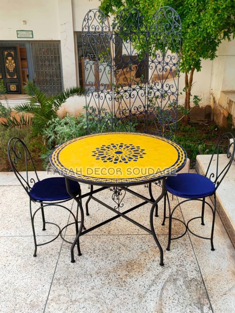 Farah Decor Soudage Mosaic Table and Chairs - Thumbnail 3