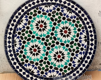 Moroccan Mosaic Table, Mosaic Table Art - Mid Century Mosaic Table - Handmade Mosaic Table For Outdoor & Indoor