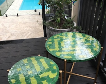 CUSTOMIZABLE Mosaic Table - Moroccan bistro table - Moroccan mosaic garden table - Mosaic table from Morocco .