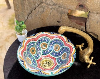 Handmade Ceramic Sink – Crafted from Natural Clay -  Bathroom Vanity Centerpiece - Bathroom Statement Piece .