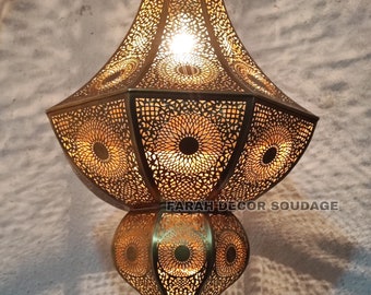 Moroccan Ceiling Light , Antique Brass Lamp , Pendant Light Moroccan Copper Brass Chandelier , Moroccan pendant light