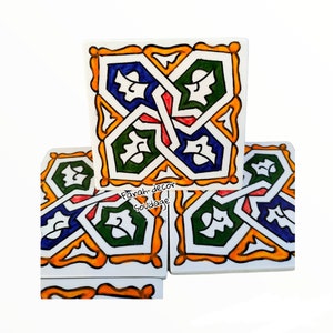 4"×4" Moroccan tiles - Hand Painted Moroccan Tiles - Kitchen Tiles - Bathroom Tiles - Decorative Tiles Decor .