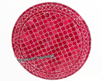 Moroccan  Mosaic Table Handmade , Handcrafted Round Moroccan Outdoor/ Indoor Mosaic , Mosaic Table, Multi-Color  , Moroccan decor
