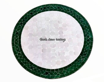 Handmade Moroccan Mosaic Table, Moroccan bistro table made of mosaic For Outdoor or Indoor Living, Green Mosaic Table .