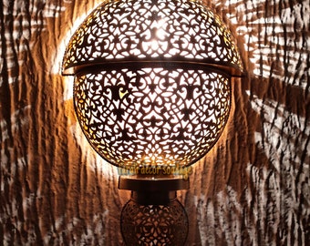 Moroccan Wall Sconce, Plug In Wall Lamp, Wall Mounted Lights, Aesthetic Luxury Set Of 2 Metal Moroccan Sconce, Indoor /Outdoor