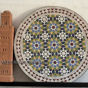 Multi-color Mosaic Table For outdoor or indoor - Handcrafted Mosaic Table - Mid Century Modern Mosaic Table Art