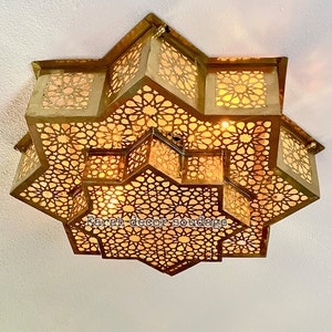 Moroccan Ceiling Light Fixture , Pendant Lamp Chandelier , Chandelier Lighting , Moroccan Ceiling Light with glass