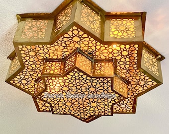 Moroccan Ceiling Light Fixture , Pendant Lamp Chandelier , Chandelier Lighting , Moroccan Ceiling Light with glass