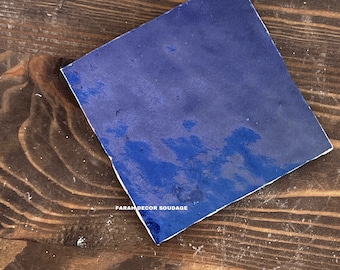 Blue Moroccan Zellige Tile – Handmade Ceramic Wall Tile – 4x4 Kitchen Backsplash & Bathroom Decor .