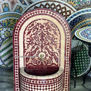 CUSTOM MOSAIC FOUNTAIN , Moroccan Mosaic Fountain , Wall mosaic fountain , Garden and Indoor fountain .