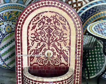 CUSTOM MOSAIC FOUNTAIN , Moroccan Mosaic Fountain , Wall mosaic fountain , Garden and Indoor fountain .