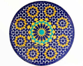 Moroccan Mosaic Table - Mosaic Table Art - Mid Century Mosaic Table - Handmade Mosaic Table For Outdoor & Indoor