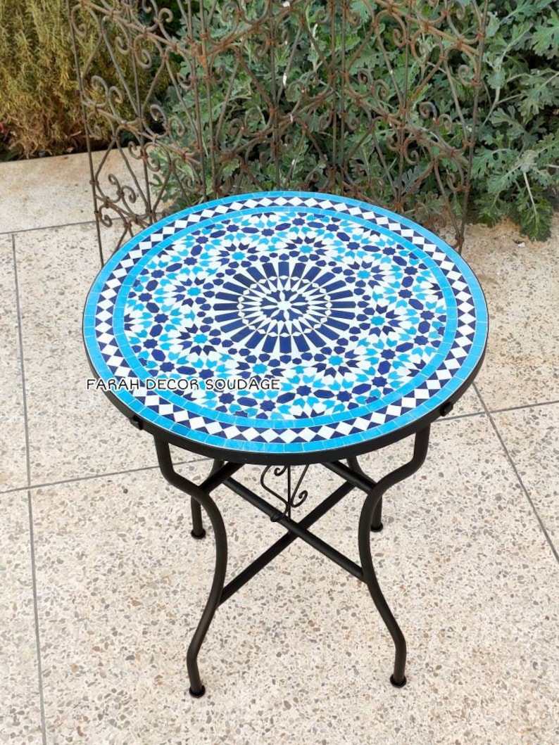 Mosaic Table and Chairs Bistro Mosaic Table for Outdoor Etsy