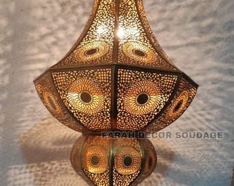 Handmade Brass Pendant Light, Antique Moorish Ceiling Lamp