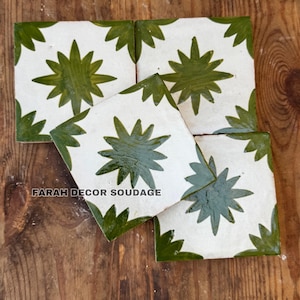 Moroccan tiles - Hand Painted Customizable Tiles - Kitchen Tiles - Bathroom Tiles - Ceramic Accent Tiles