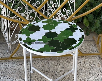 CUSTOM Mid Century Mosaic Table - Handmade Outdoor Coffee Table -Mosaic Table - Bistro Mosaic Table .