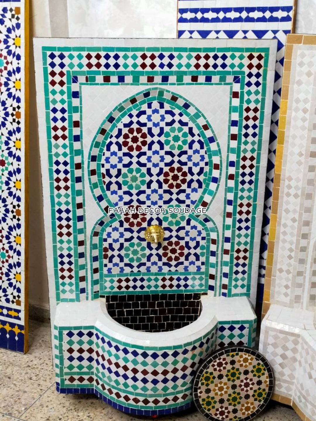 Fuente de pared de mosaico hecha a mano: decoración rústica para jardín  marroquí - Etsy México, image size:1080x1440