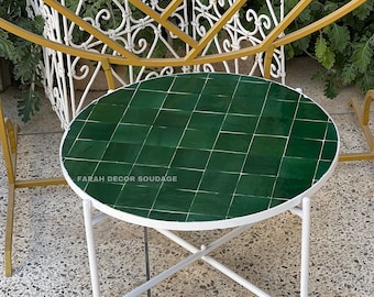Green Mosaic Table - Mosaic Table Art - Mid Century Mosaic Table - Handmade Coffee Table For Outdoor & Indoor .