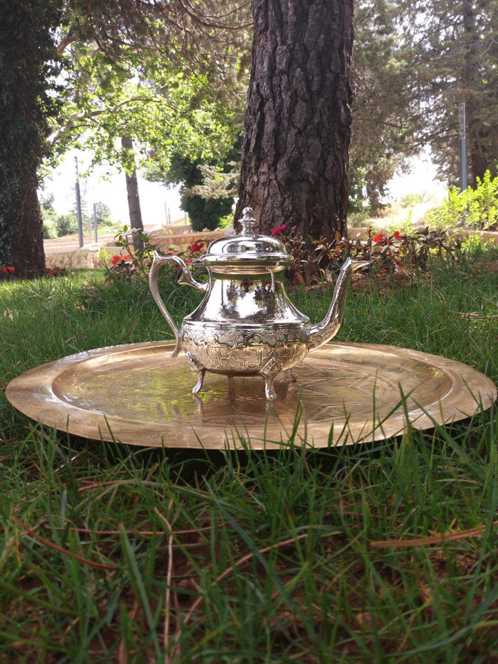 Moroccan Handcrafted Teapot , Moroccan silver Teapot ,Handmade teapot