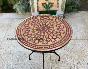 Bohemian Mosaic Table - Handmade Outdoor Coffee Table - Complicated Mosaic Pattern multi-colored Table - Round Bistro Table GIFT