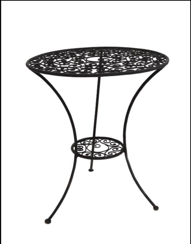 Side Table Round MetalMetal Wrought Iron Plant Stand Rustic Etsy