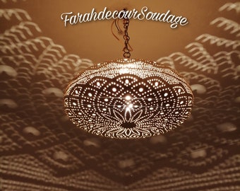 MOROCCAN LAMP, Retro PENDANT Light, Hanging Chandelier, Ceiling Fixture Moroccan Aesthetic Metal Light